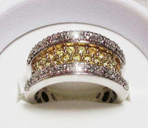 ***IN STOCK!!!*** Natural Diamond and Sapphire Cluster Ring Size 6.5