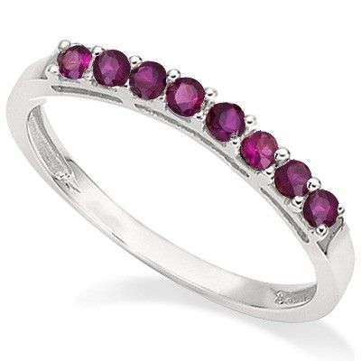 **IN STOCK!!***0.32 CT GENUINE RUBY PLATINUM OVER 0.925 STERLING SILVER RING SIZE 8