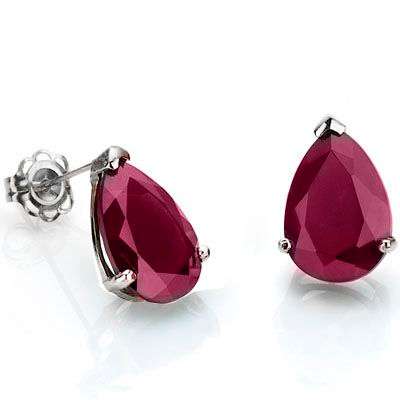 **IN STOCK!!***1 CARAT TW (2 PCS) GENUINE RUBY 10K SOLID YELLOW GOLD EARRINGS