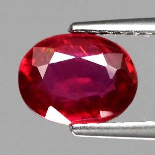 ***IN STOCK!!!***CERTIFIED!!!*** ATTRACTIVE! 1.77ct 8x6mm Oval Natural Rich Red RUBY, MOZAMBIQUE
