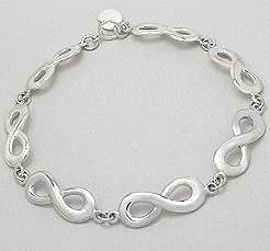 ***IN STOCK***GORGEOUS REAL 925 SOLID SILVER BRACELET 17.50cm INFINITY