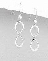 ***IN STOCK***GORGEOUS REAL 925 SOLID SILVER EARRING INFINITY SET