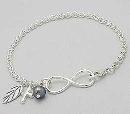 ***IN STOCK***GORGEOUS REAL 925 SOLID SILVER INFINITY CROSS PEARL INFINITY BRACELET