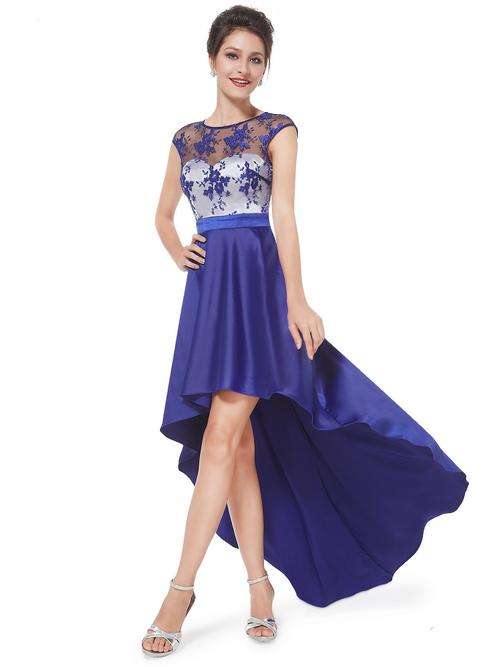 Womens Lace High Low Cocktail Formal Party Prom Dress Size 14