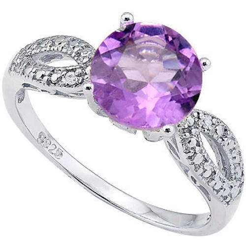 ***IN STOCK***REAL STONES!!!*** 1.96 CARAT TW AMETHYST & GENUINE DIAMOND PLATINUM OVER 0.925 STERLIN