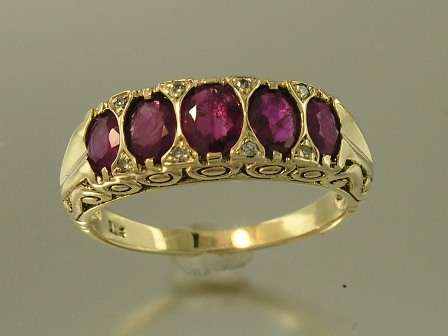Genuine 9ct SOLID Gold NATURAL RUBY & DIAMOND Eternity Ring in your size