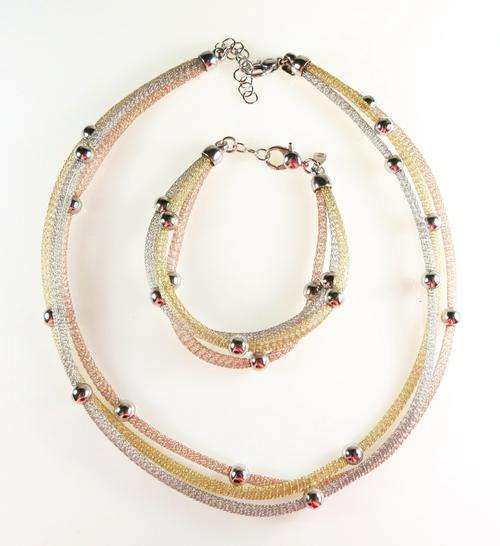 ***IN STOCK!!*** FANTASTIC ITALIAN IMPORTED SOLID STERLING SILVER NECKLACE AND BRACELET SET