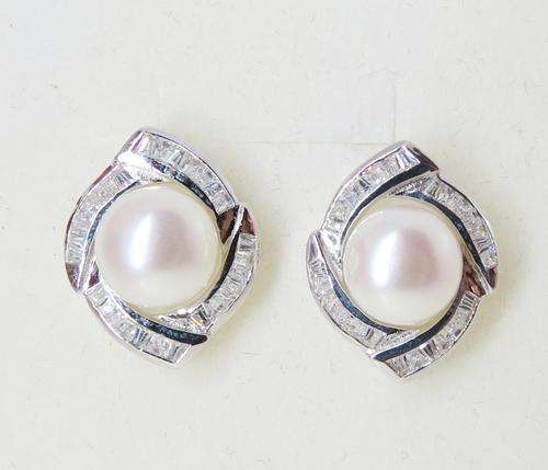 ***IN STOCK!!*** GORGEOUS REAL PEARL SOLID STERLING SILVER STAMPED 925 EARRING