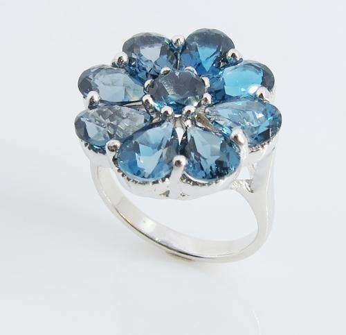 ***IN STOCK!!*** LOVELY REAL LONDON TOPAZ GEMSTONES SOLID STERLING SILVER STAMPED 925 RING
