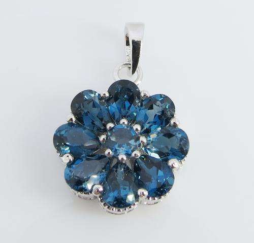***IN STOCK!!*** LOVELY REAL LONDON TOPAZ GEMSTONES SOLID STERLING SILVER STAMPED 925 PENDANT
