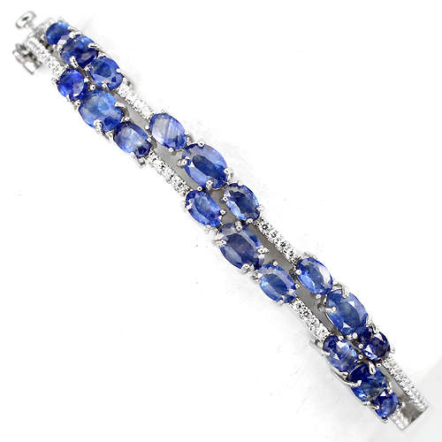 ***IN STOCK***REAL STONES!!!*** TOP RICH BLUE SAPPHIRE STERLING 925 SILVER BANGLE