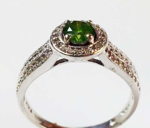 **IN STOCK!!**IGL CERTIFICATE FOR DIAMOND** Green Diamond .73ct engagement ring