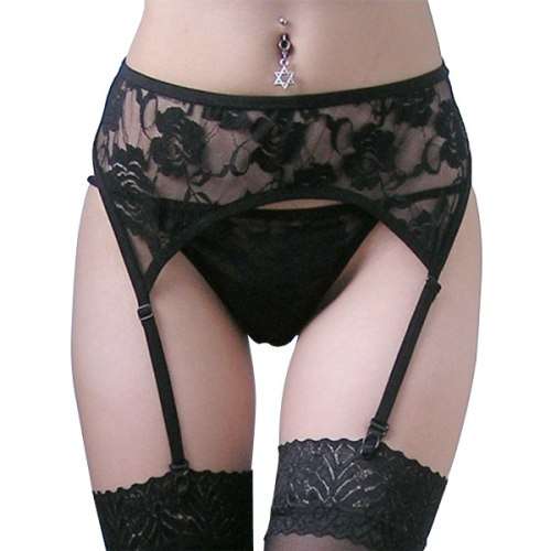 ***IN STOCK!!!***Last one!! Sexy Lace Suspender Garter Belt Matching G-String Thong Set For Stocking