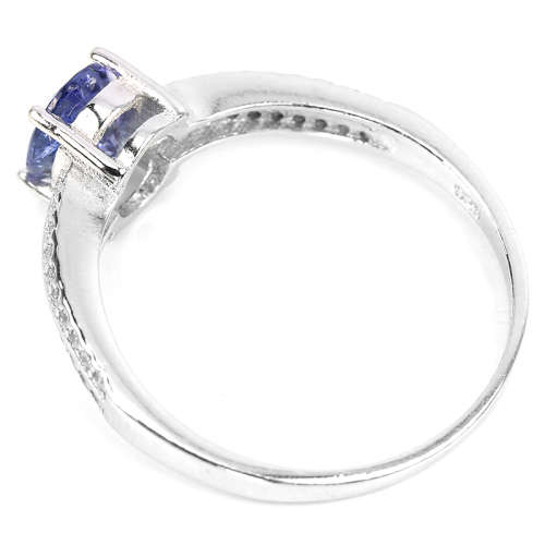 ***IN STOCK!!*** NATURAL 8X6 MM. OVAL BLUE TANZANITE STERLING 925 SILVER RING SIZE 8