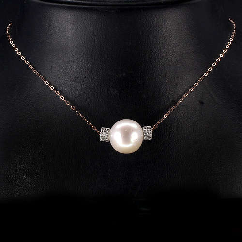 **IN STOCK!!**REAL GEMSTONES!!**  BAROQUE 17x16mm WHITE PEARL, STERLING 925 SILVER NECKLACE 16.5