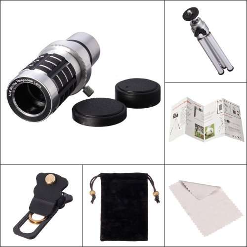 ***IN STOCK***12X Optical Phone Camera Lens with Tripod, Hizek Manual Focus Telescope Zoom Kit with