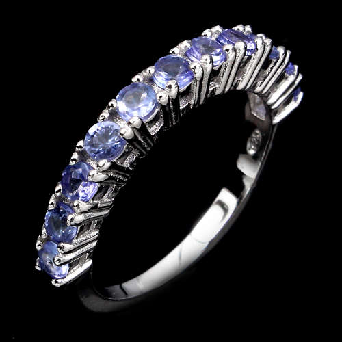 ***IN STOCK*** Natural Round 2.5mm. Top Nice Blue Violet Tanzanite 925 Silver Ring Sz 6
