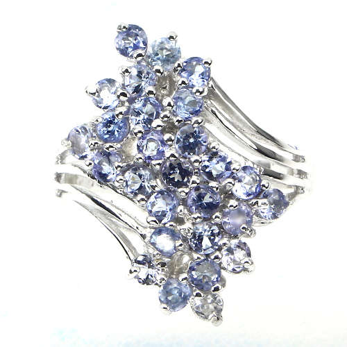 ***IN STOCK***Natural Gemstones,Round Top Nice Blue Violet Tanzanite 925 Sterling Silver Ring Size 9