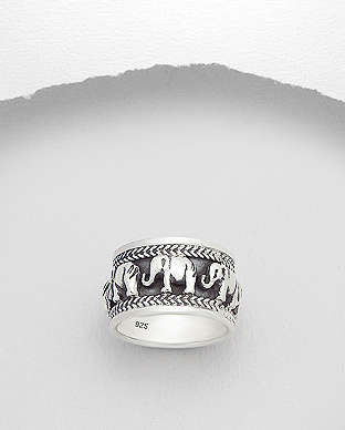 "IN STOCK!!"  Solid 925 Sterling Silver Ring Elephant Size 6.5