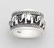 "IN STOCK!!"  Solid 925 Sterling Silver Ring Elephant Size 6.5
