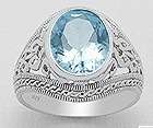 "IN STOCK!!"  Solid 925 Sterling Silver and Topaz Gemstone Ring Size 7