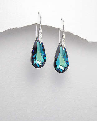 "IN STOCK!!"  Sterling silver swarovski stones earrings