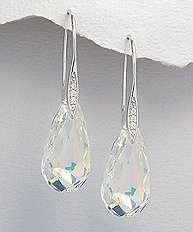 "IN STOCK!!"  Sterling silver swarovski stones earrings