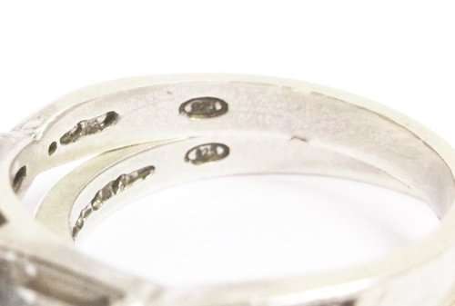 **IN STOCK!!**SOLID STERLING SILVER TWO RING SET WITH FACETED CLEAR STONES