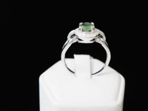 **IN STOCK!!** REAL STONES!!** 10K WHITE GOLD OVAL PERIDOT & DIAMOND RING AUGUST BIRTHSTONE .25 CTTW