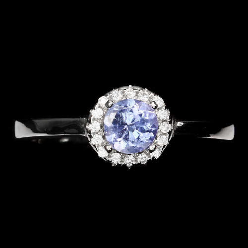 ***IN STOCK!!*** Elegant Round 5 Mm Blue Violet Tanzanite 925 Sterling Silver Ring Sz 8