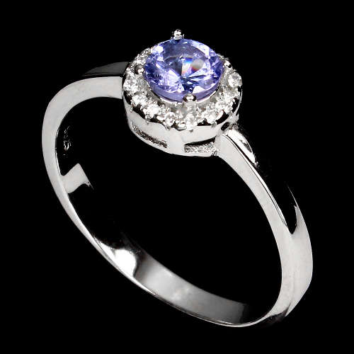 ***IN STOCK!!*** Elegant Round 5 Mm Blue Violet Tanzanite 925 Sterling Silver Ring Sz 8