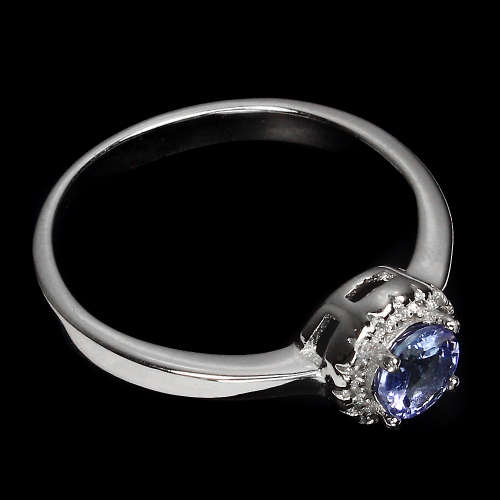 ***IN STOCK!!*** Elegant Round 5 Mm Blue Violet Tanzanite 925 Sterling Silver Ring Sz 8