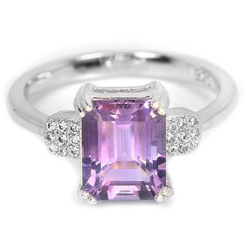 ***IN STOCK!!***REAL GEMSTONES***PURPLE AMETHYST STERLING 925 SILVER RING SIZE 7