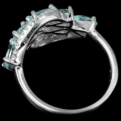 ***IN STOCK!!***REAL GEMSTONES***SKY BLUE TOPAZ PEAR STERLING 925 SILVER RING 8.25