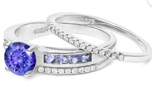 ***IN STOCK!!***REAL GEMSTONES***TANZANITE  925 STERLING SILVER RING SIZE 6