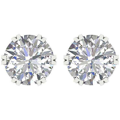 "CERTIFIED"   Designer Solitaire Studs Genuine Diamond Earrings SI1 G 1.10 Ct 14K Solid Gold