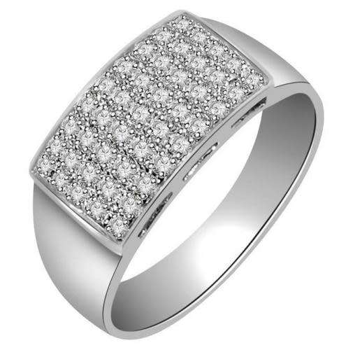 "CERTIFIED" VS1 E Natural Diamond 0.50 Ct 14K White Gold Mens Ring Engagement Pave Set 8.15m
