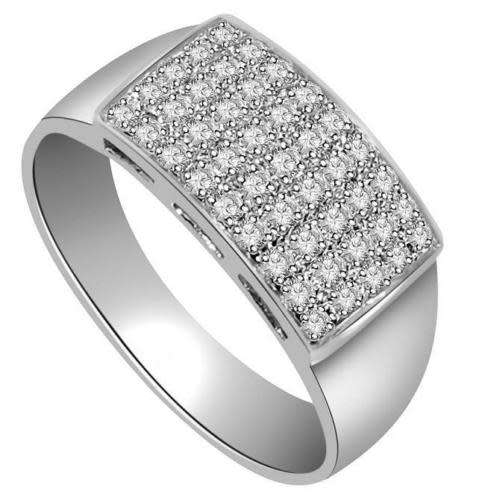 "CERTIFIED" VS1 E Natural Diamond 0.50 Ct 14K White Gold Mens Ring Engagement Pave Set 8.15m