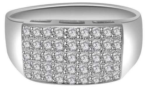 "CERTIFIED" VS1 E Natural Diamond 0.50 Ct 14K White Gold Mens Ring Engagement Pave Set 8.15m