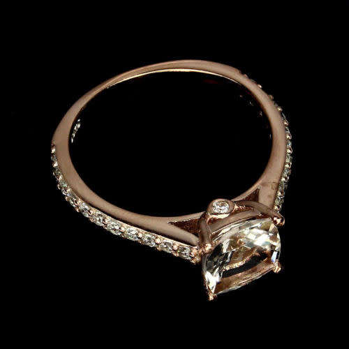 "IN STOCK"  Top Light Pink Morganite 925 Sterling Silver Ring 5.5