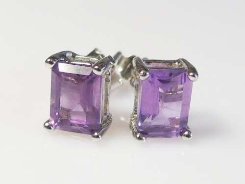 ***IN STOCK!!*** REAL AMETHYST AND STERLING SILVER EARRINGS