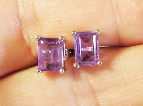 ***IN STOCK!!*** REAL AMETHYST AND STERLING SILVER EARRINGS