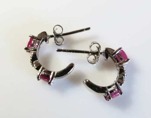 ***IN STOCK!!*** REAL RUBY AND STERLING SILVER EARRINGS