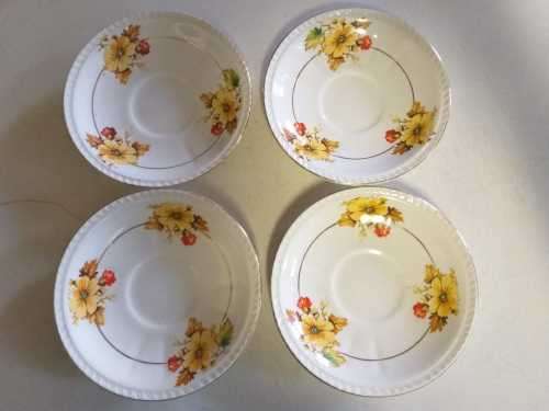 BURLINGTON  - 4X SMALL SAUCERS 13 CM CIRCUMFERENCE