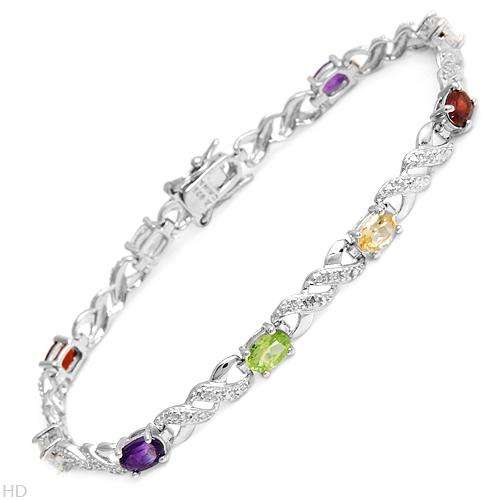 ***R3 660*** 4.12ctw Genuine Amethysts, Citrine, Garnets, Peridot and Topazes in 925 Sterling Silve