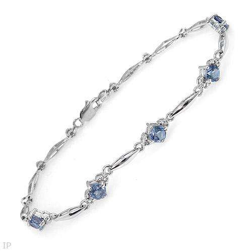***R4 889*** 2.40ctw Diamonds and Sapphires Crafted in White Gold Length 7in