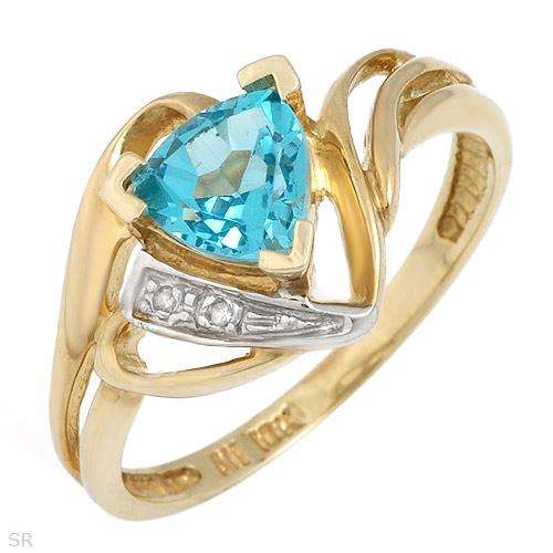 ***R4 220*** 1.05ctw Precious Stones - Genuine Diamonds and Topaz Crafted in Yellow Gold