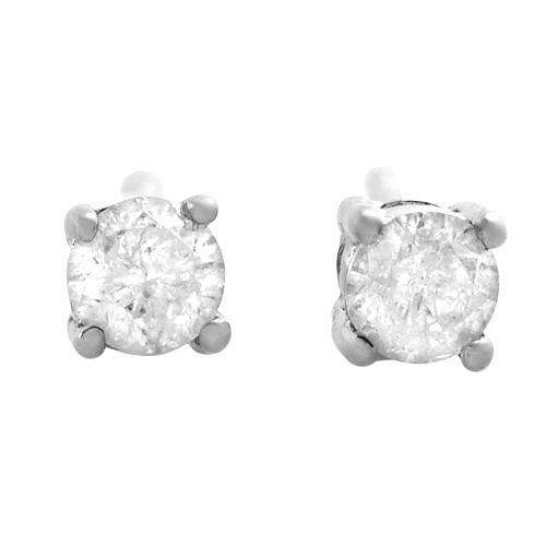 ***1 950*** Stud Earrings With Genuine Diamonds Well Made in White Gold