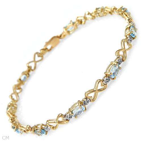 2.50ctw Precious Stones - Genuine Diamonds and Topazes in Solid Yellow Gold Length