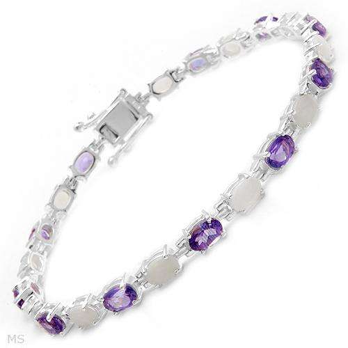 8.30ctw Precious Stones - Genuine Opals and Amethysts Made of 925 Sterling silver